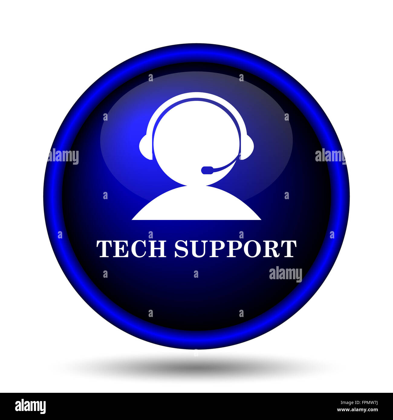 Tech support icon. Internet button on white background Stock Photo - Alamy