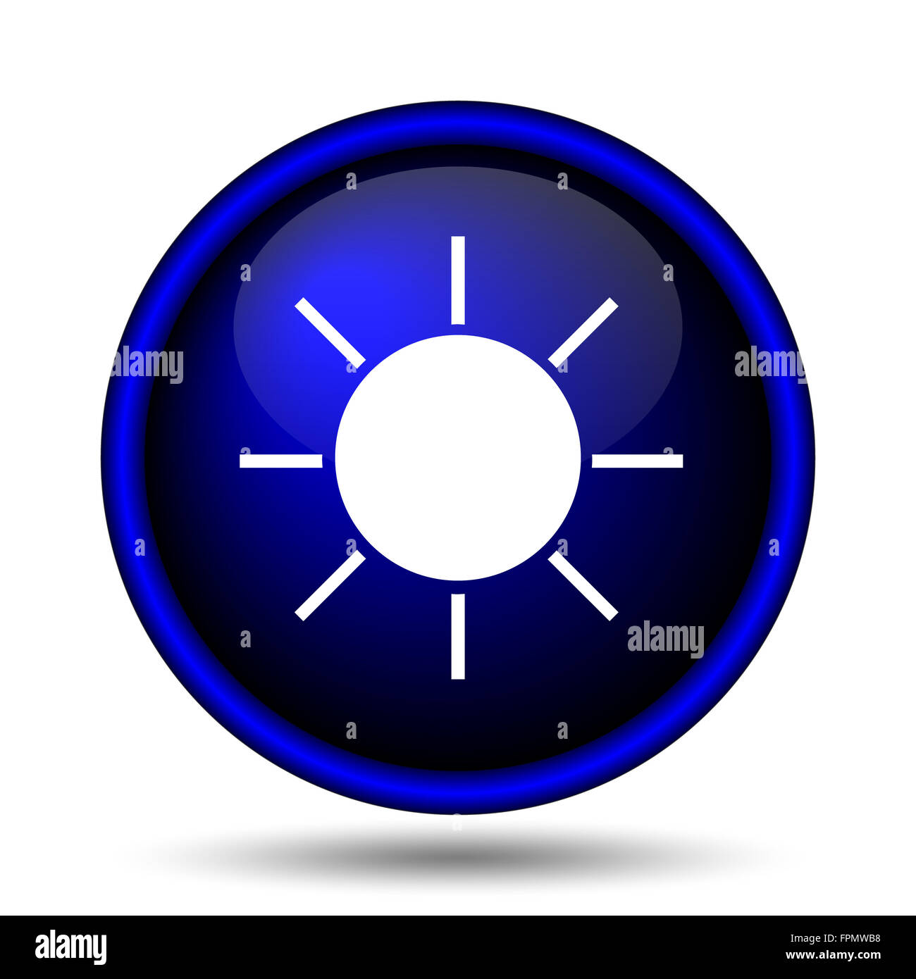 Sun icon. Internet button on white background Stock Photo - Alamy