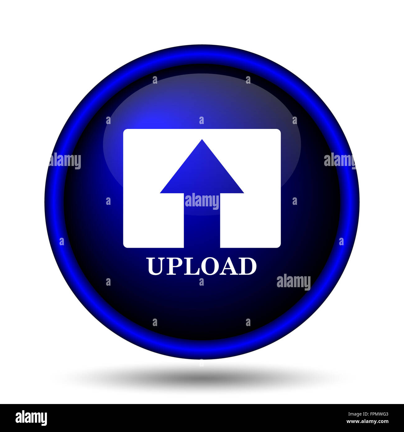 Upload icon. Internet button on white background Stock Photo - Alamy