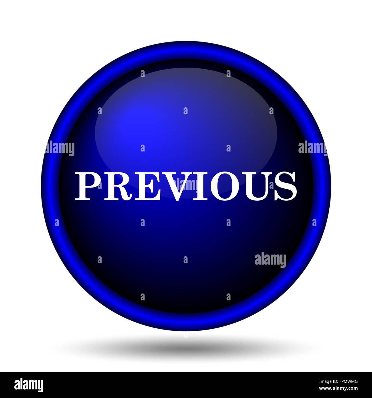 Previous icon. Internet button on white background Stock Photo - Alamy