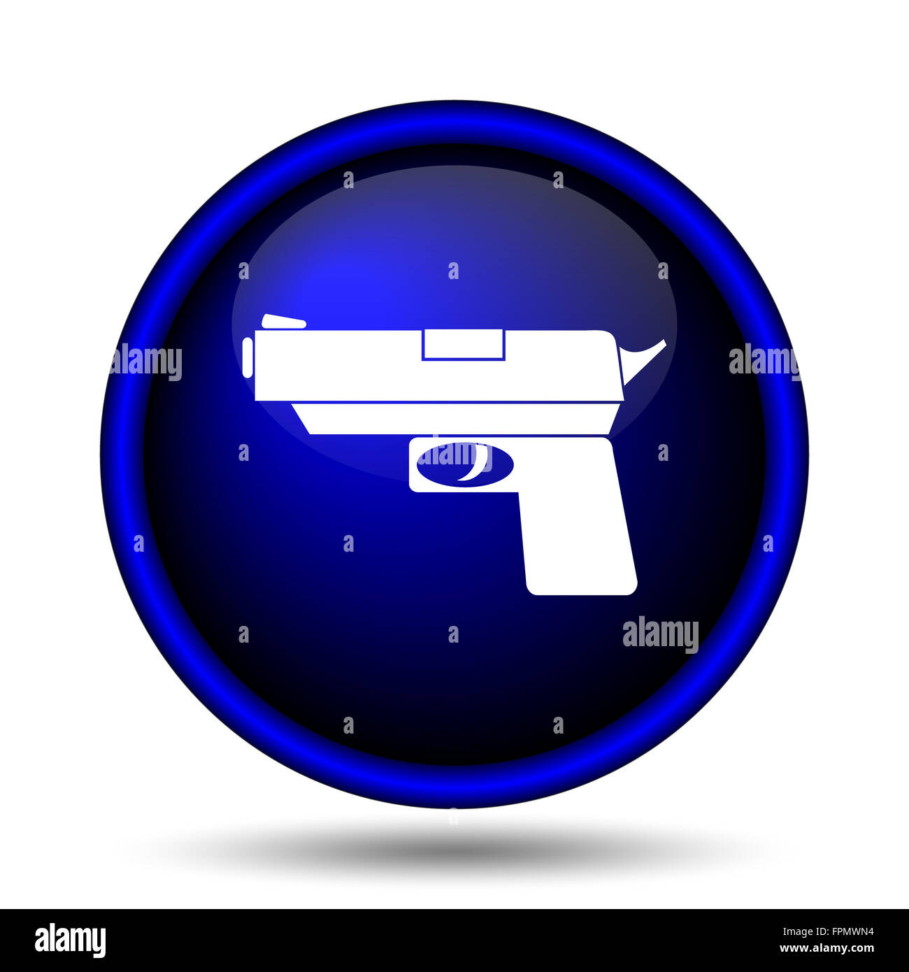 Gun icon. Internet button on white background Stock Photo - Alamy