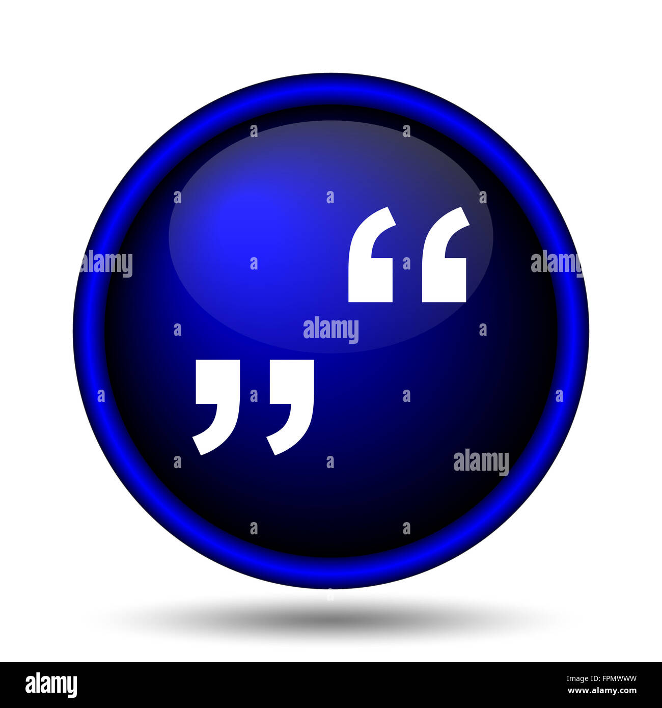 Quotation marks icon. Internet button on white background Stock Photo ...