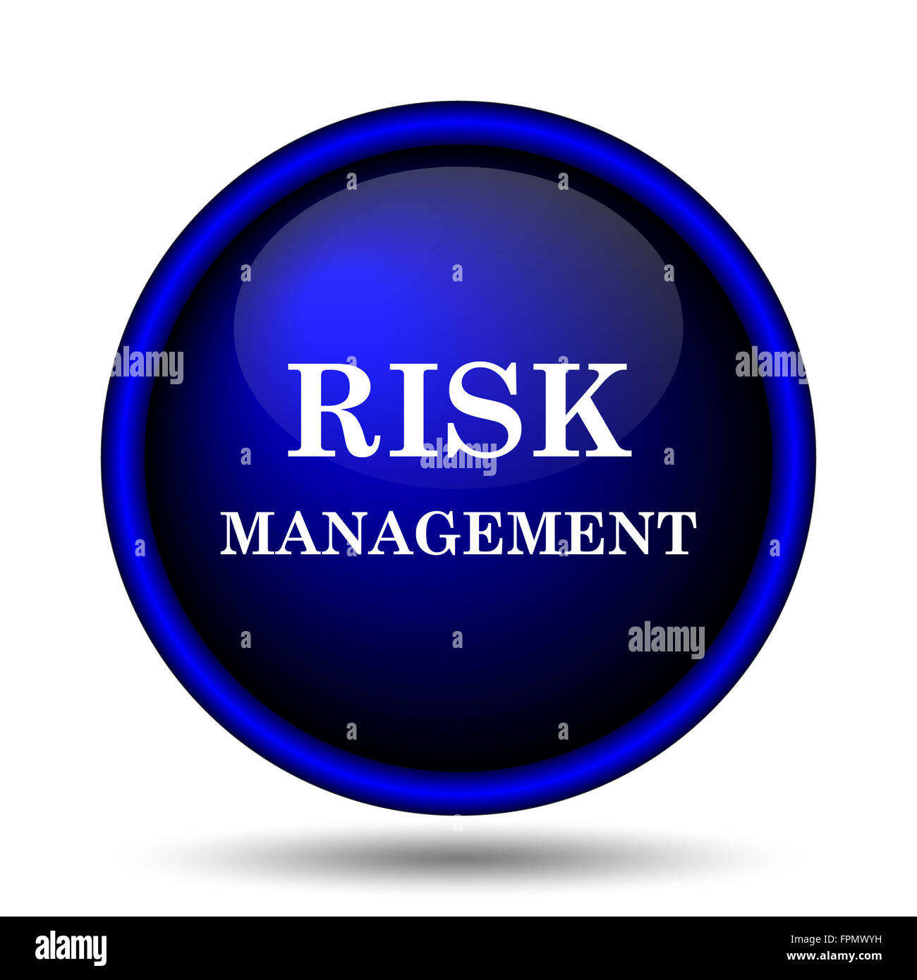 Risk management icon. Internet button on white background Stock Photo ...
