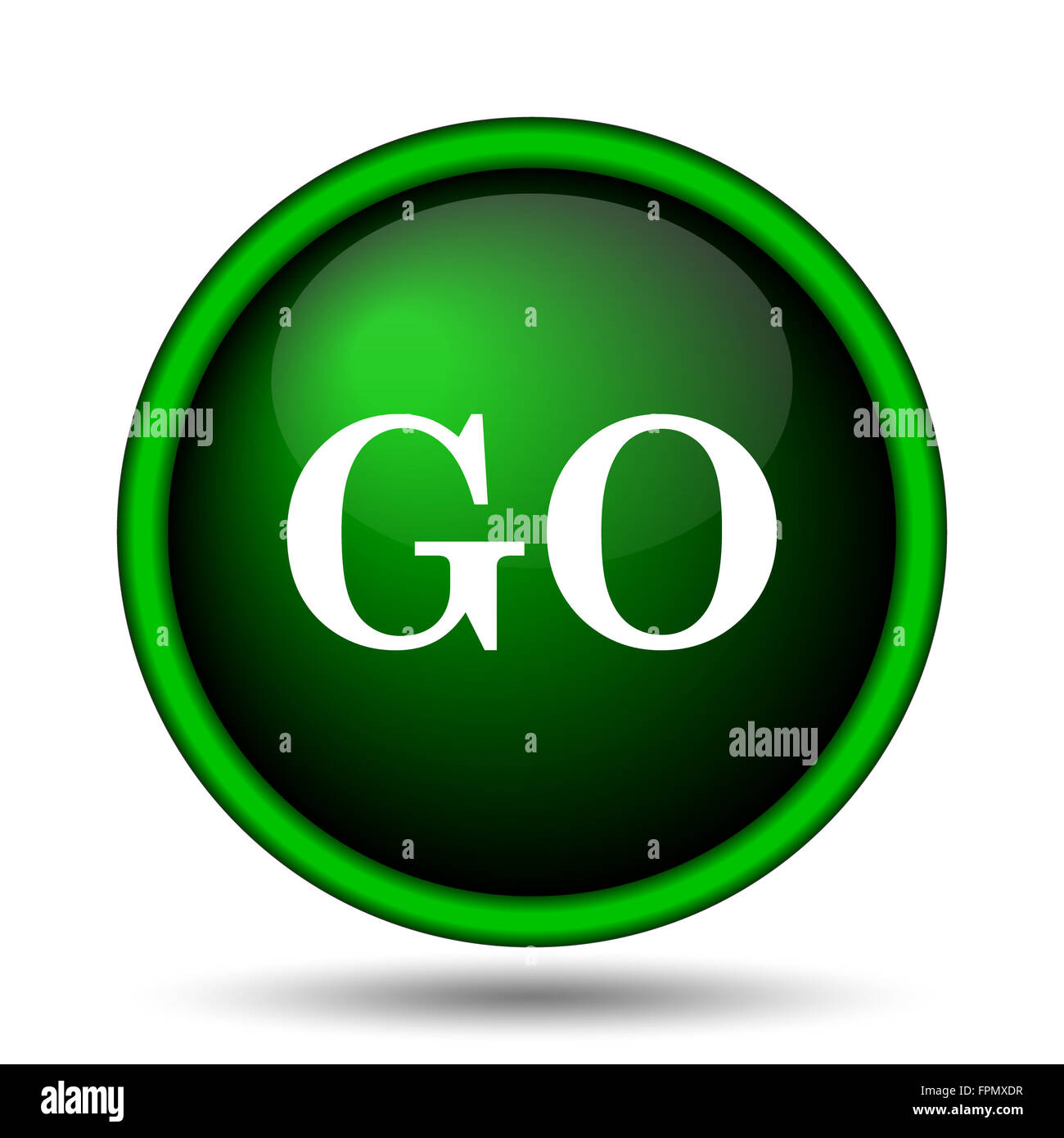 GO icon. Internet button on white background Stock Photo - Alamy