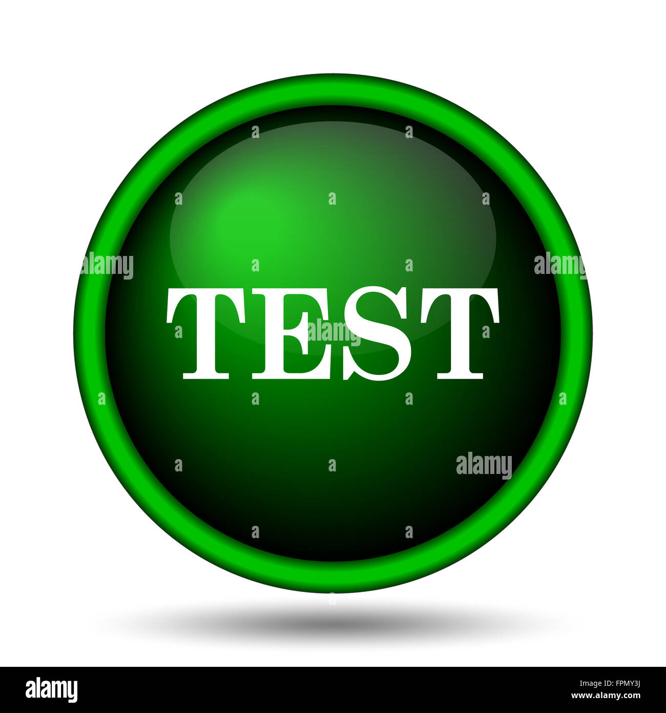 Test icon. Internet button on white background Stock Photo - Alamy