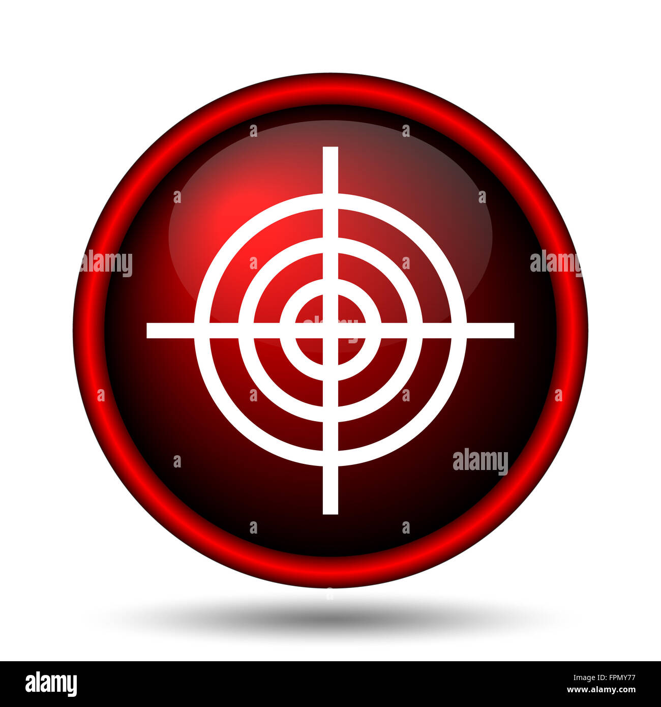 Target icon. Internet button on white background Stock Photo - Alamy