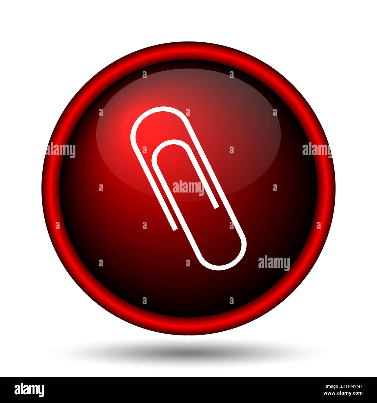 Paperclip icon. Internet button on white background Stock Photo - Alamy