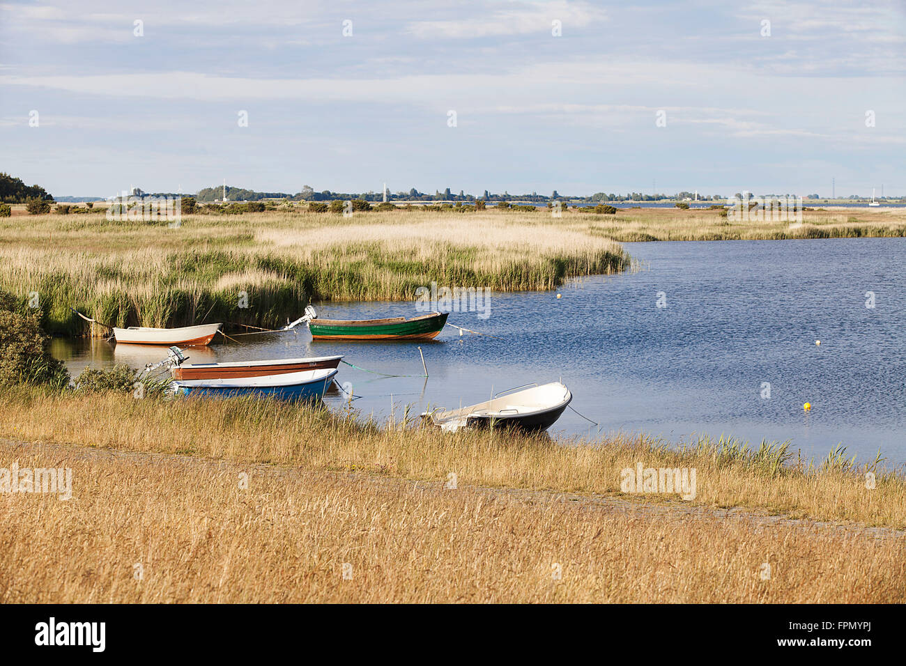 Fishing boats on the bay Stock Photo - Alamy
