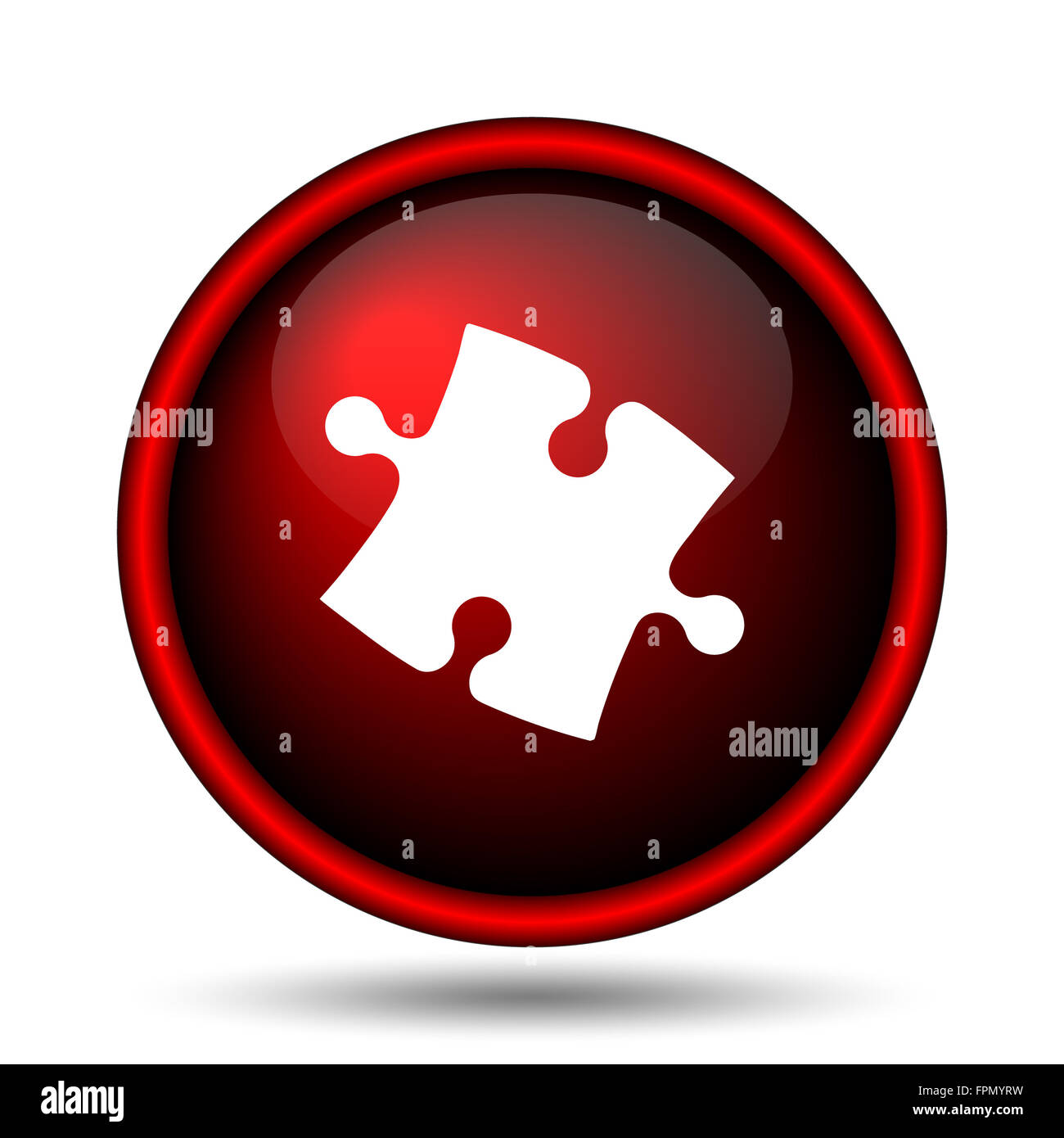 Puzzle piece icon. Internet button on white background Stock Photo - Alamy