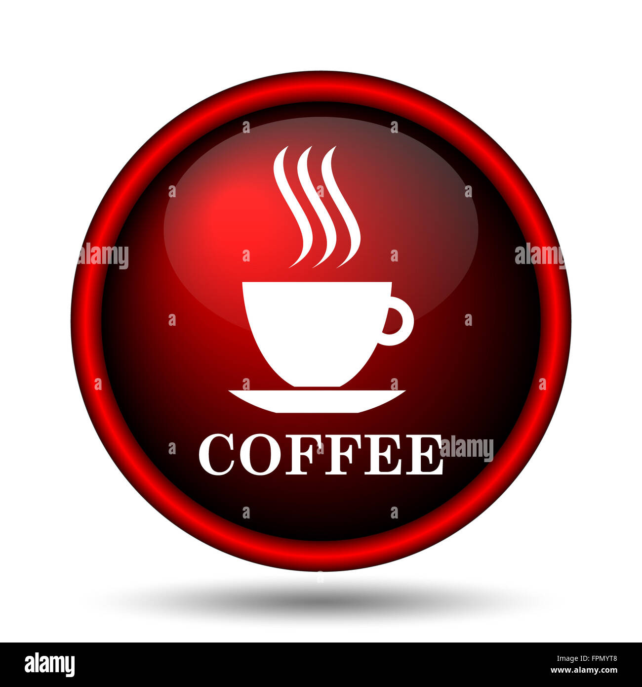 Coffee cup icon. Internet button on white background Stock Photo - Alamy