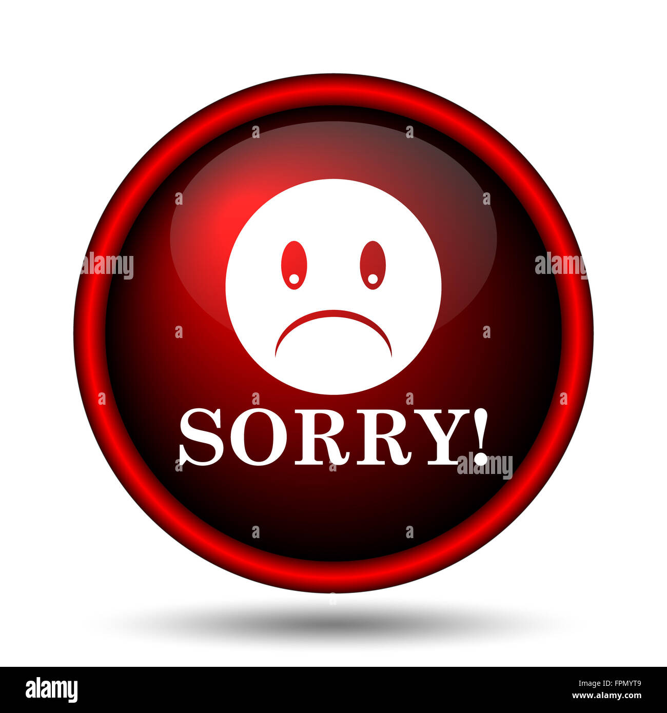 Sorry icon. Internet button on white background Stock Photo - Alamy