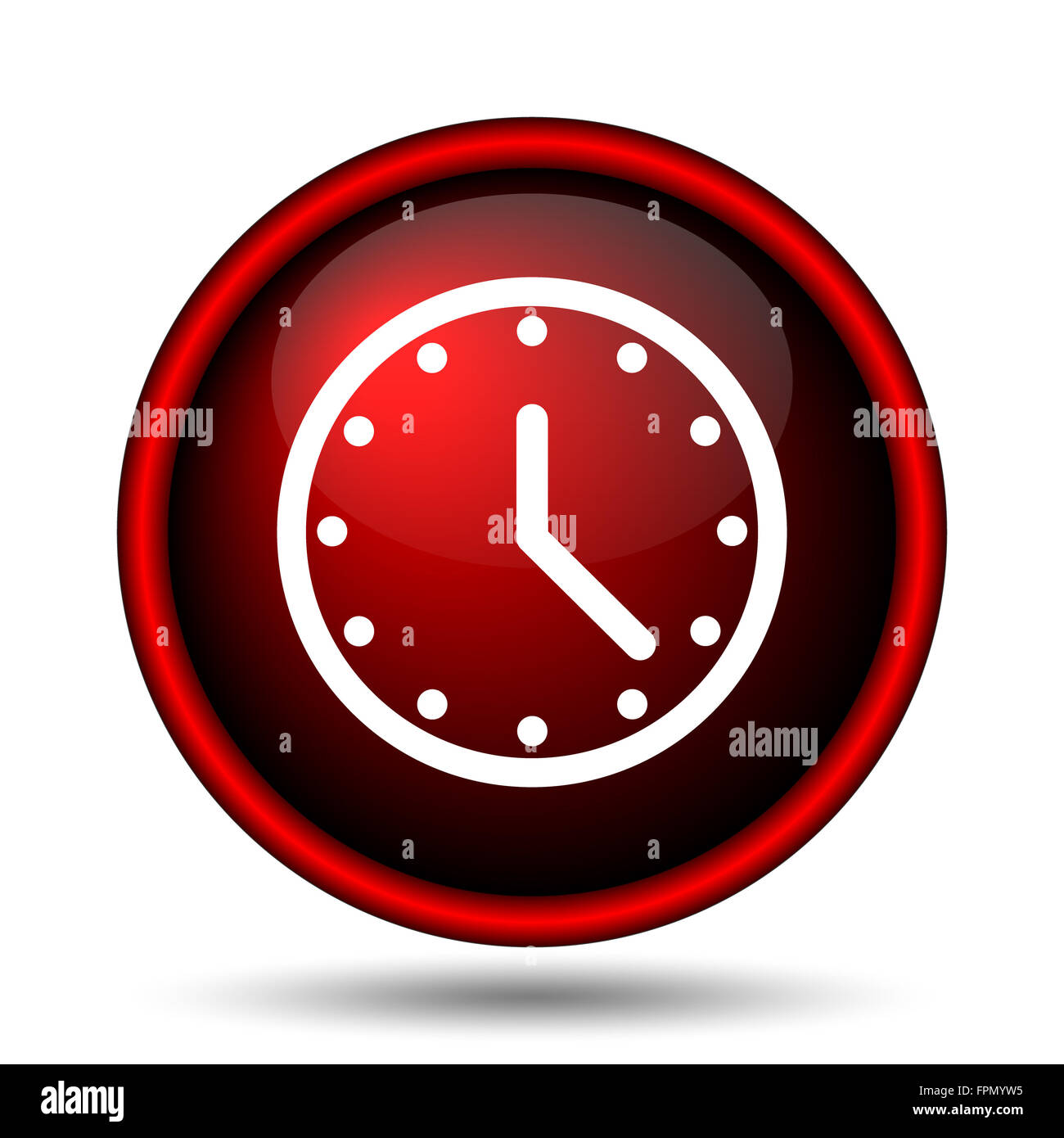 Clock icon. Internet button on white background Stock Photo - Alamy