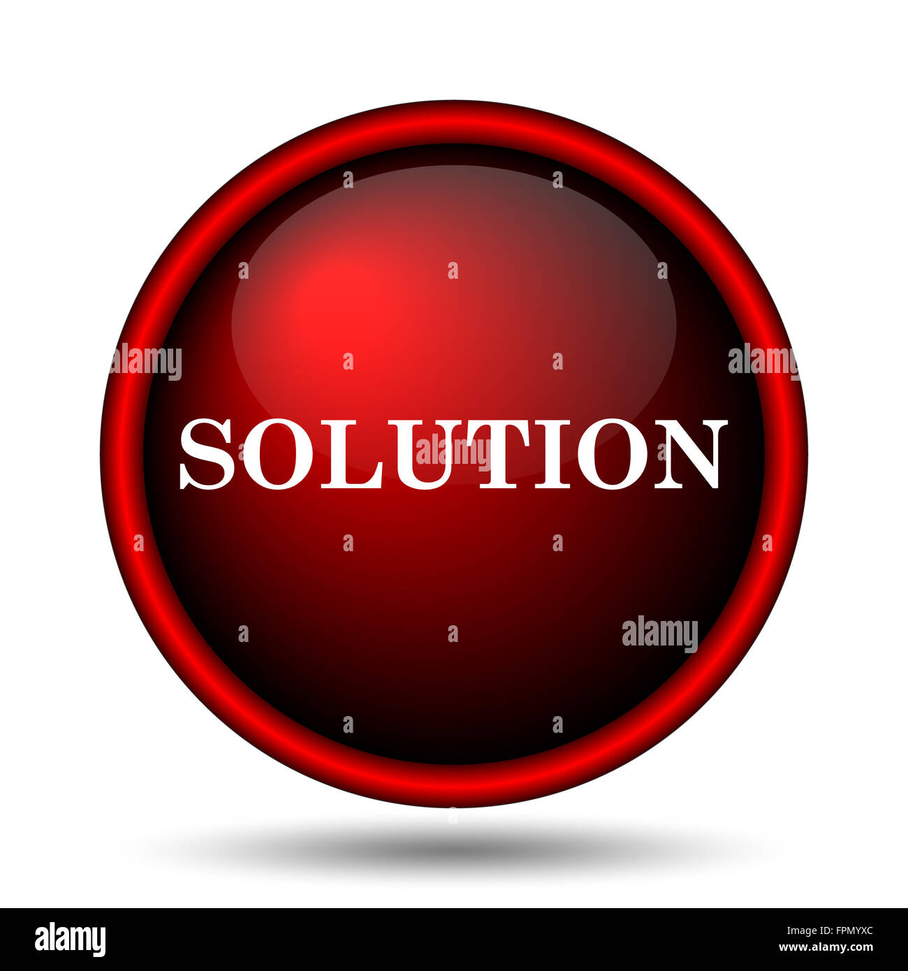Solution icon. Internet button on white background Stock Photo - Alamy