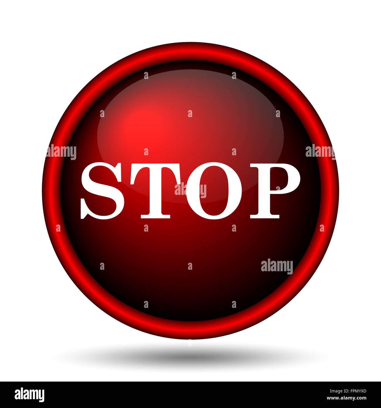 Stop icon. Internet button on white background Stock Photo - Alamy