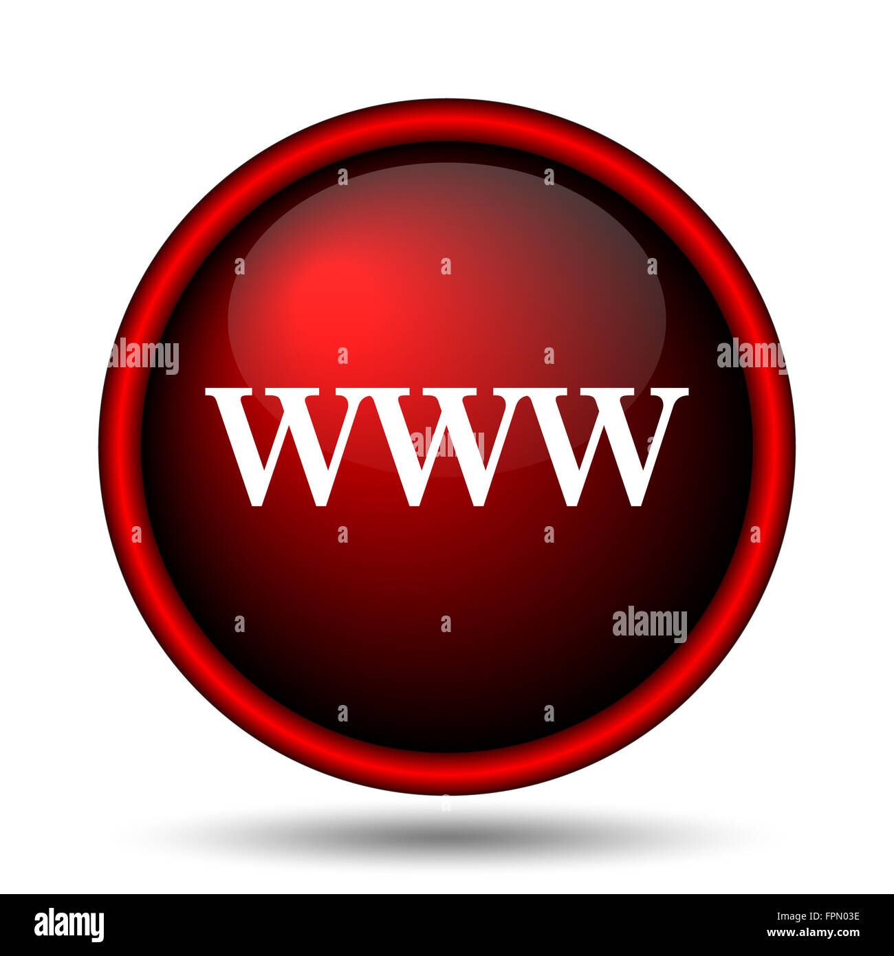 WWW icon. Internet button on white background Stock Photo - Alamy