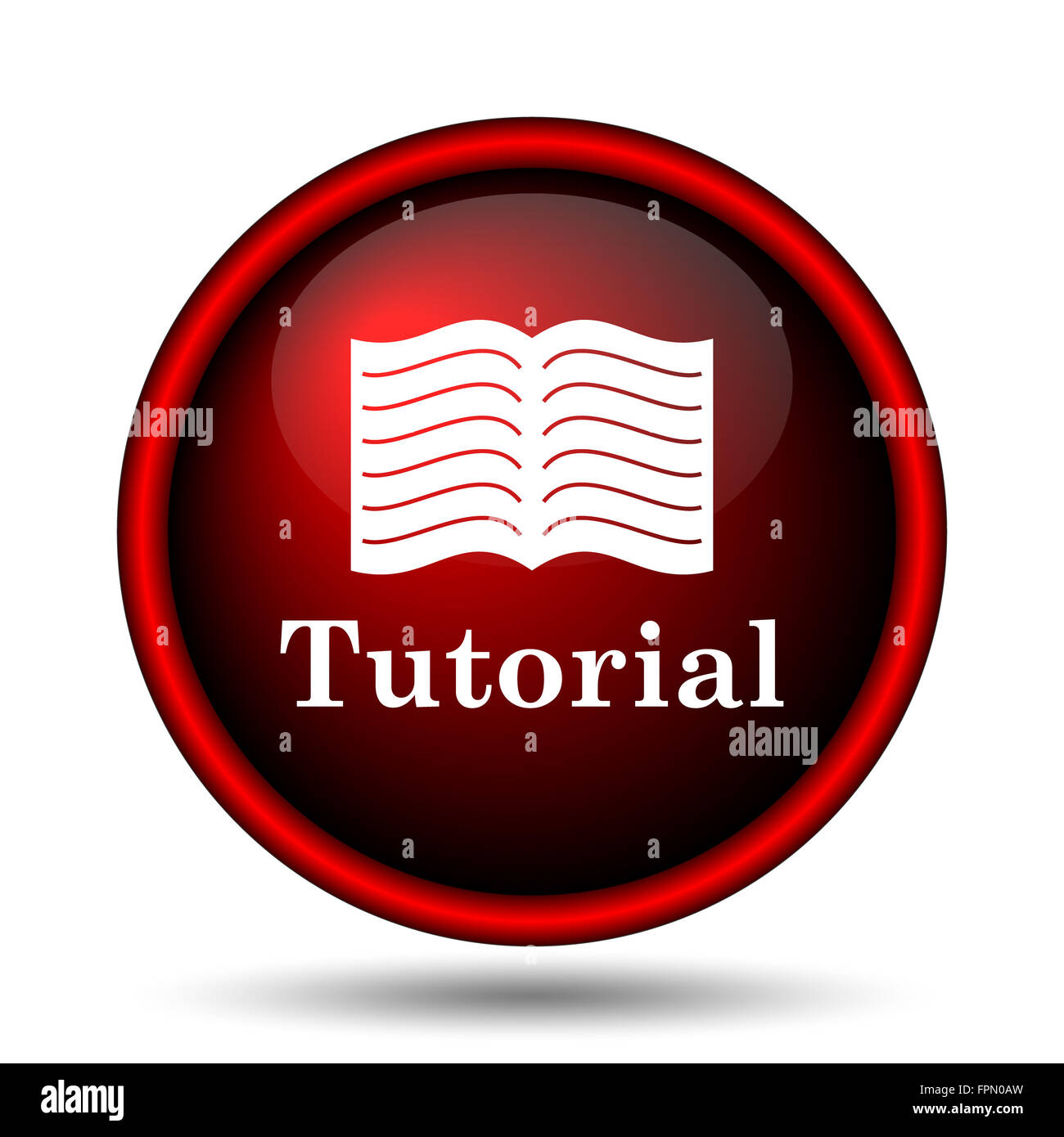 Tutorial icon. Internet button on white background Stock Photo - Alamy