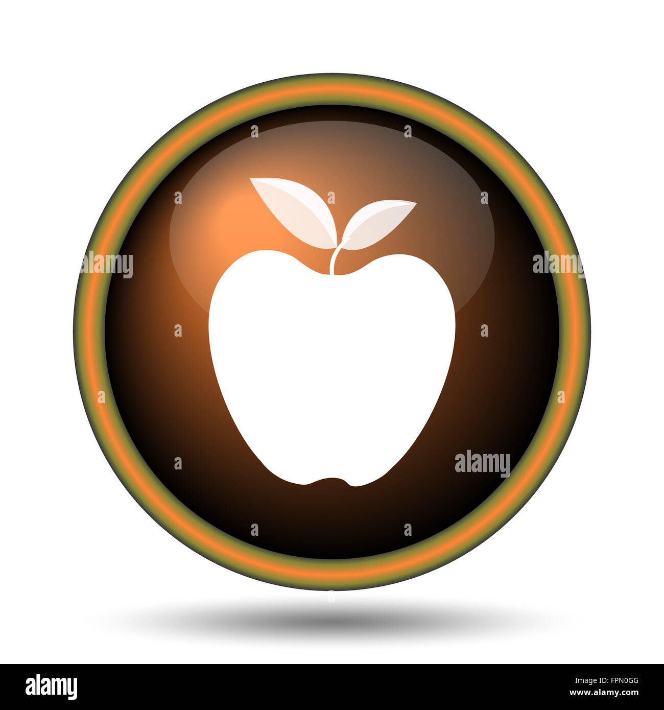 Apple icon. Internet button on white background Stock Photo - Alamy
