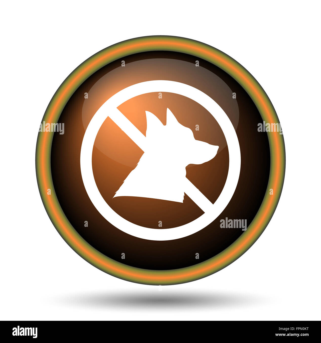 Forbidden dogs icon. Internet button on white background Stock Photo ...
