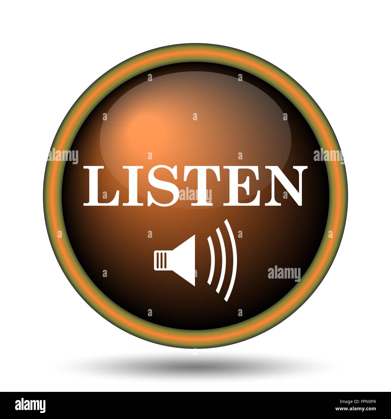 Listen icon. Internet button on white background Stock Photo - Alamy