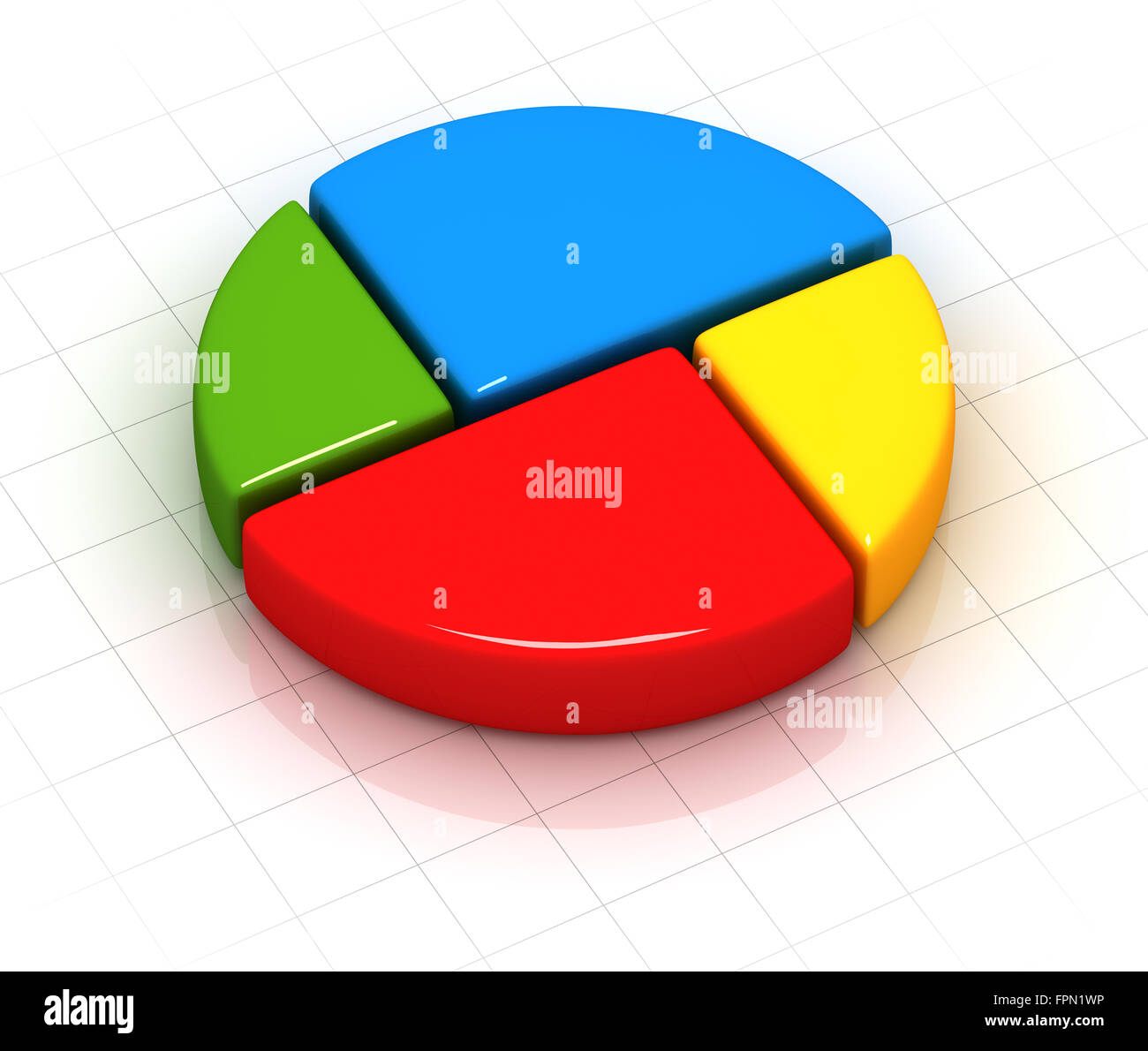 Pie chart , This is a computer generated and 3d rendered picture. Stock Photo