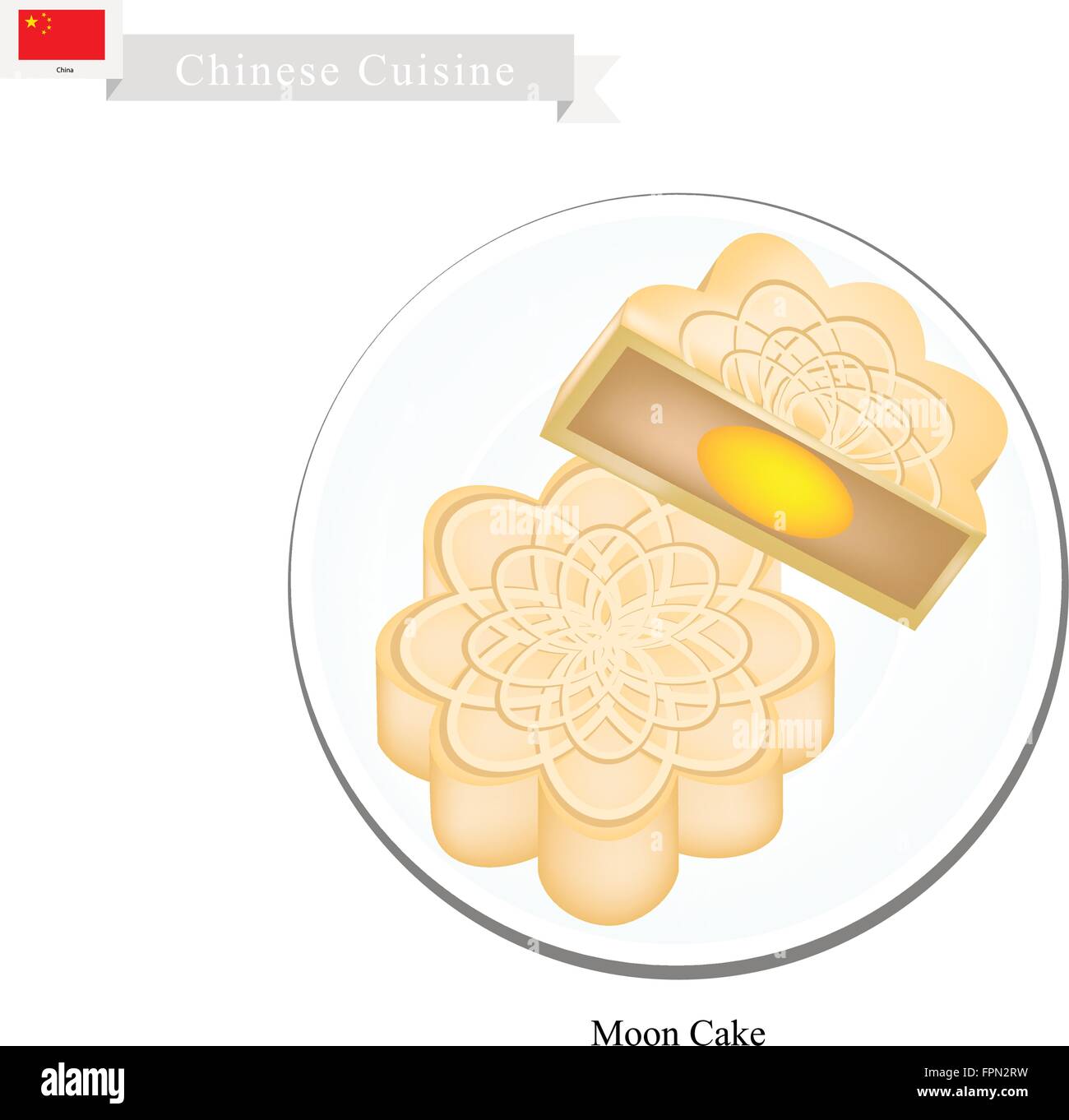 Chinese famous food moon cake Stock Vector Images - Alamy