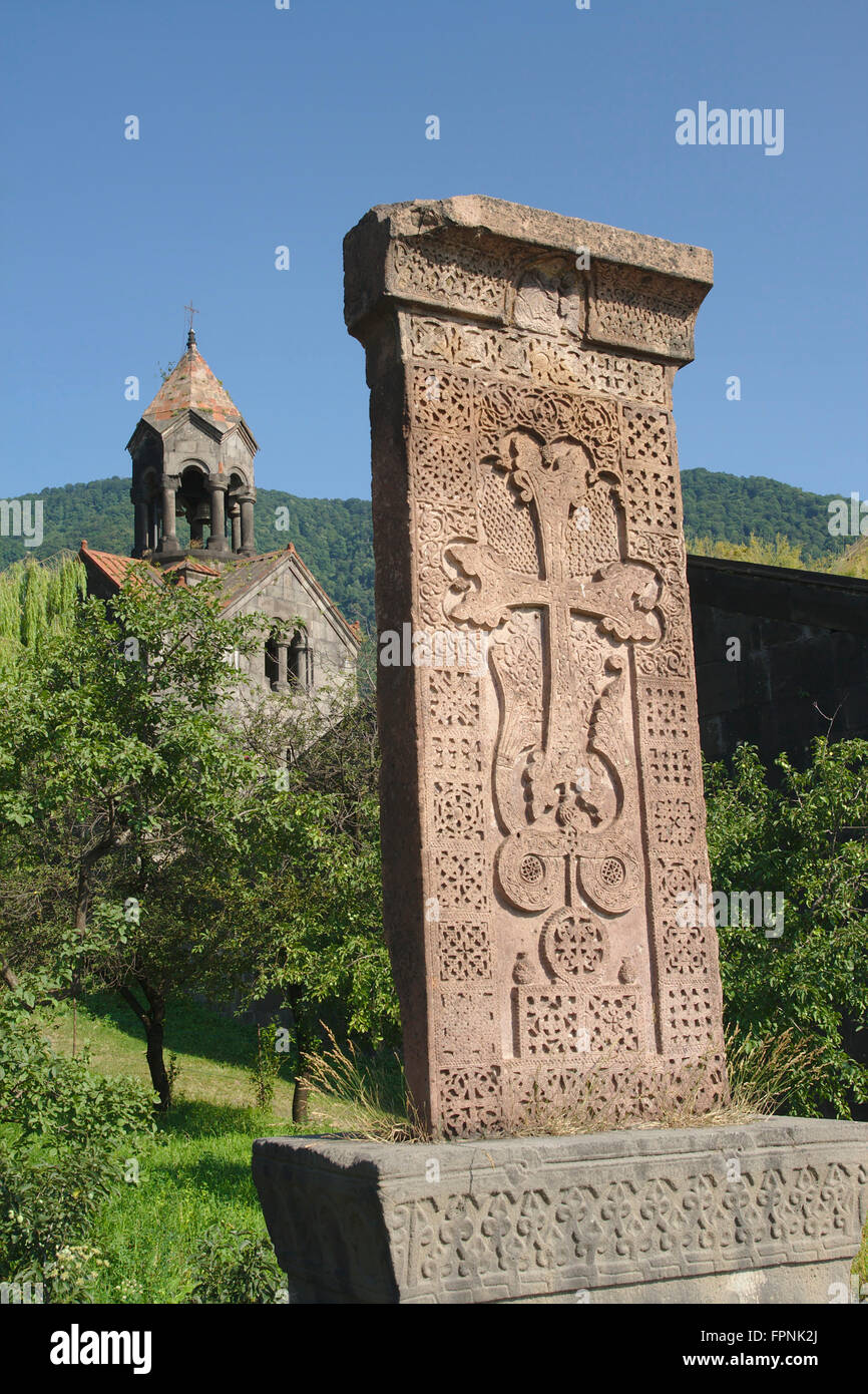 Haghpat Monastery, khatchkar cross stone, Armenia Stock Photo