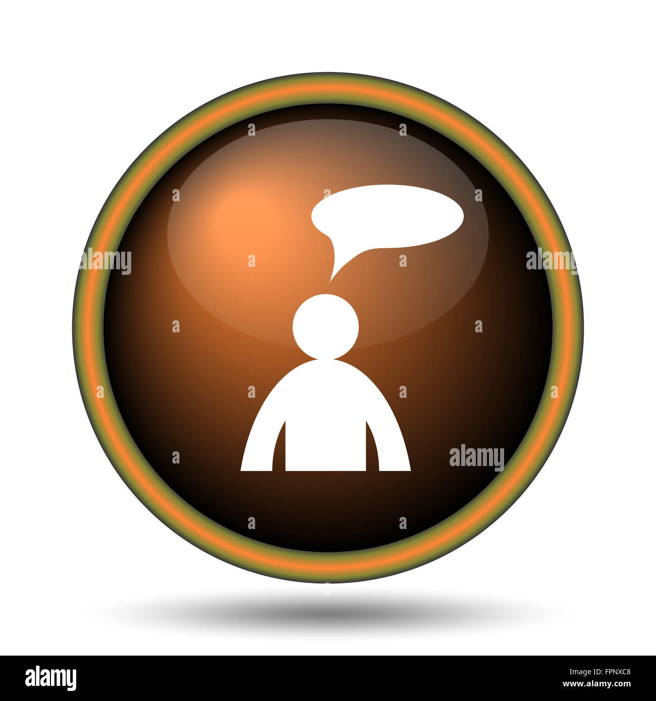 Comments icon. Internet button on white background. - man with bubble ...