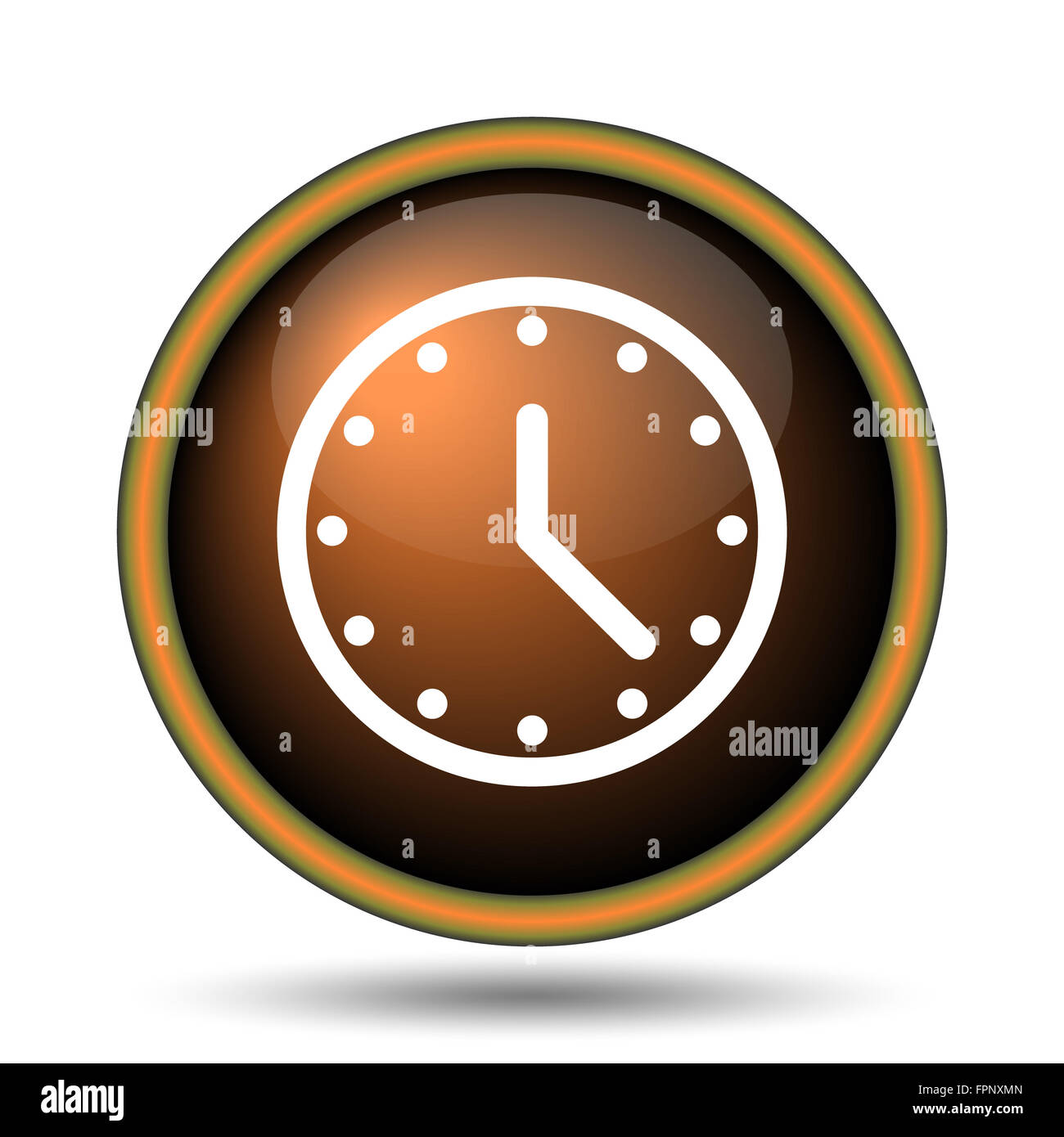 Clock icon. Internet button on white background Stock Photo - Alamy
