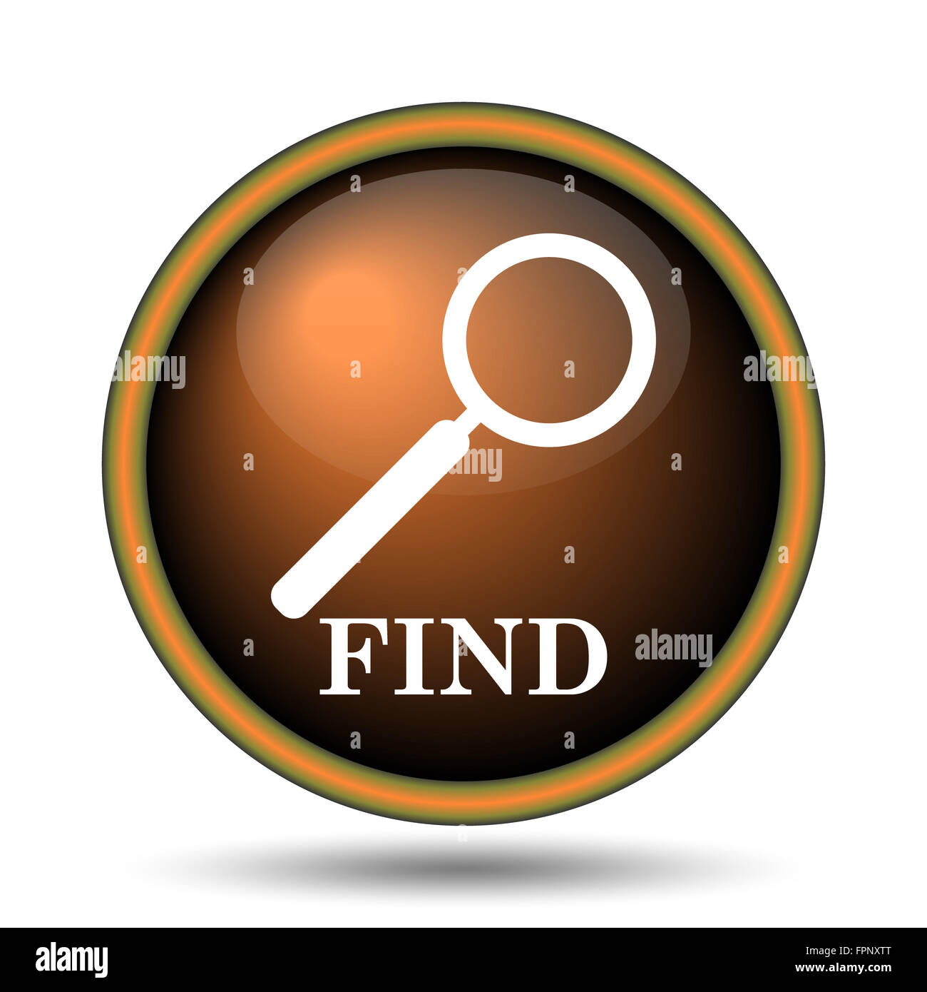 Find icon. Internet button on white background Stock Photo - Alamy