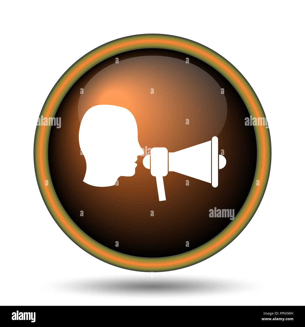 Megaphone icon. Internet button on white background Stock Photo - Alamy