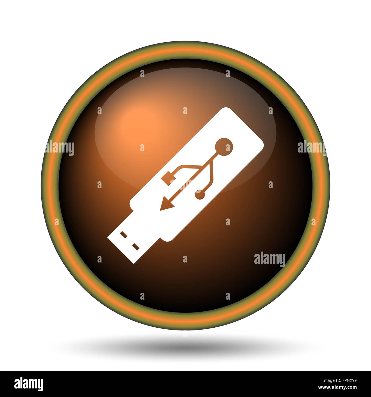 Usb flash drive icon. Internet button on white background Stock Photo ...