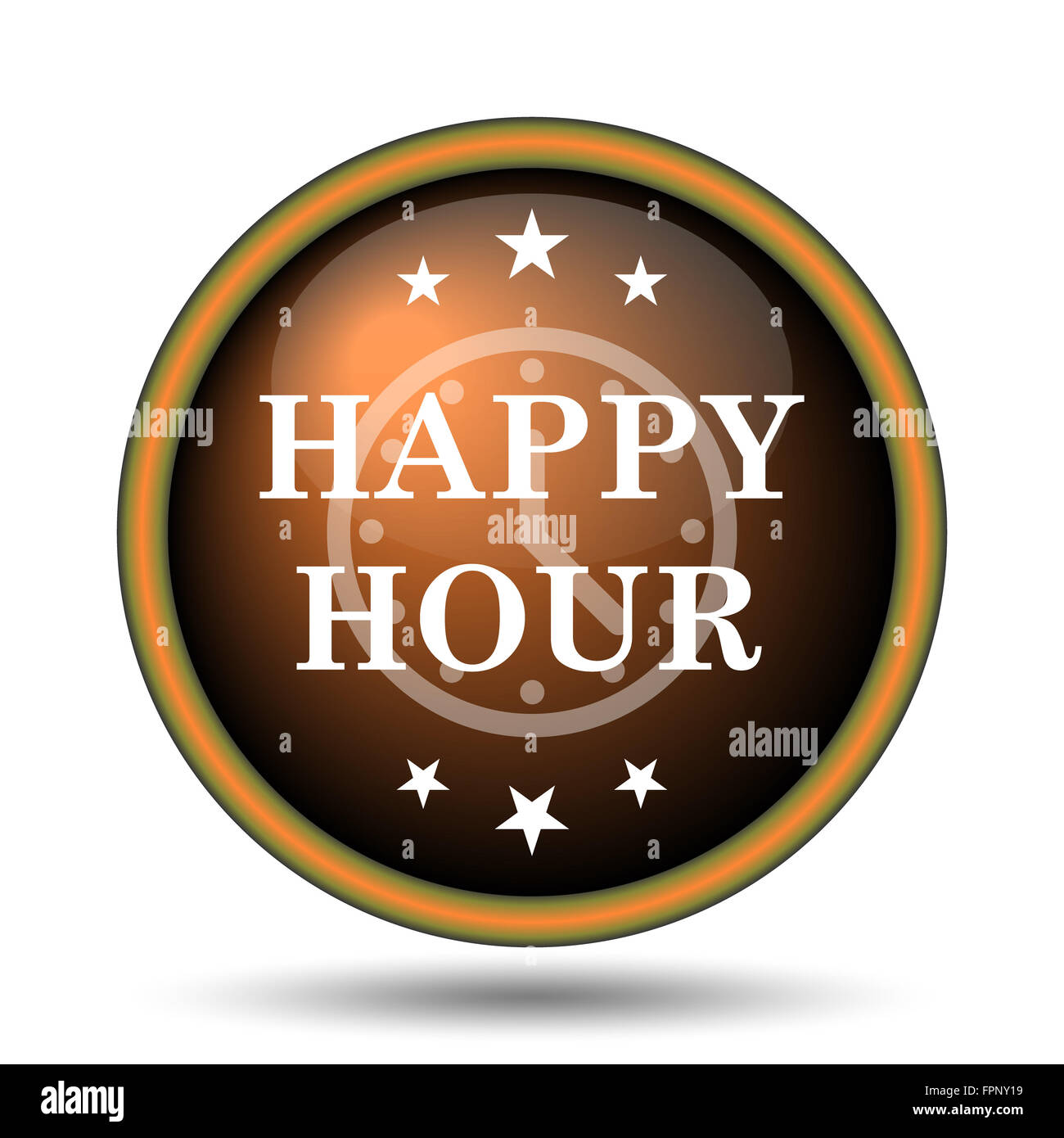 Happy hour icon. Internet button on white background Stock Photo - Alamy