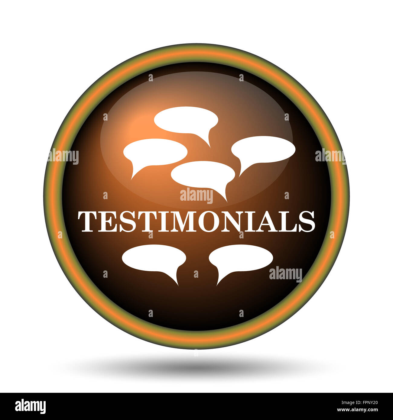 Testimonials icon. Internet button on white background Stock Photo - Alamy