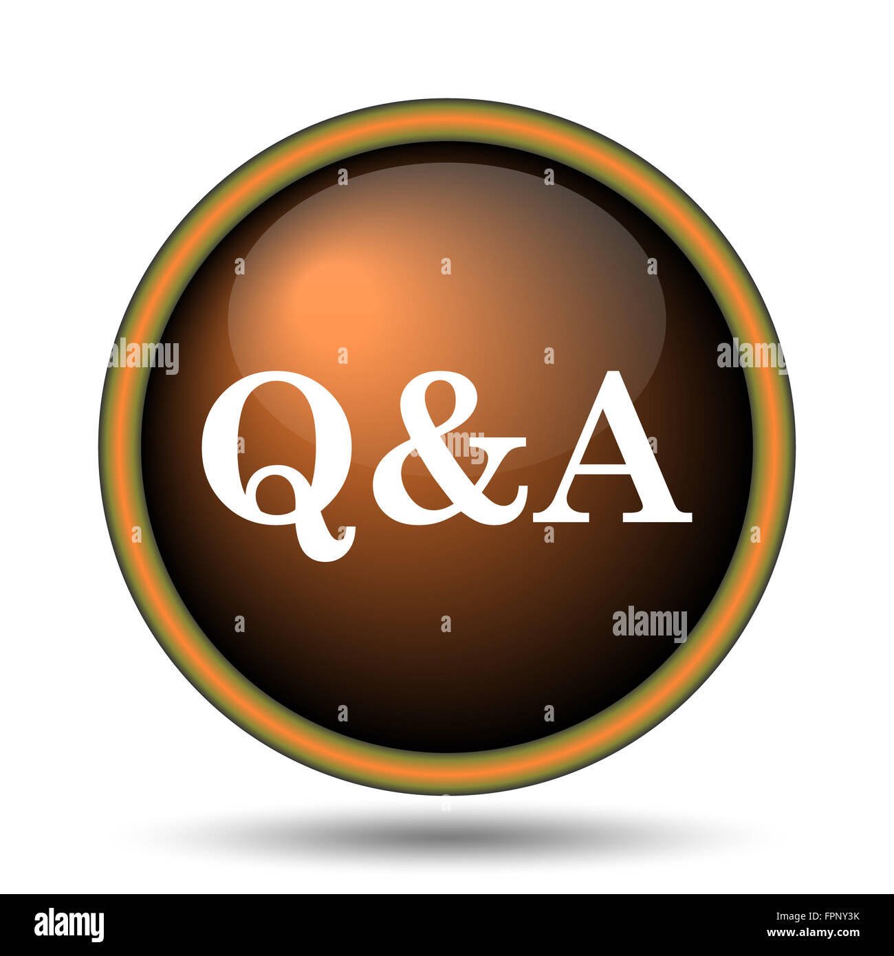 Q&A icon. Internet button on white background Stock Photo - Alamy