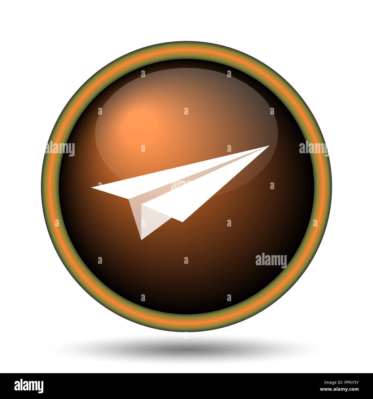 Paper plane icon. Internet button on white background Stock Photo - Alamy
