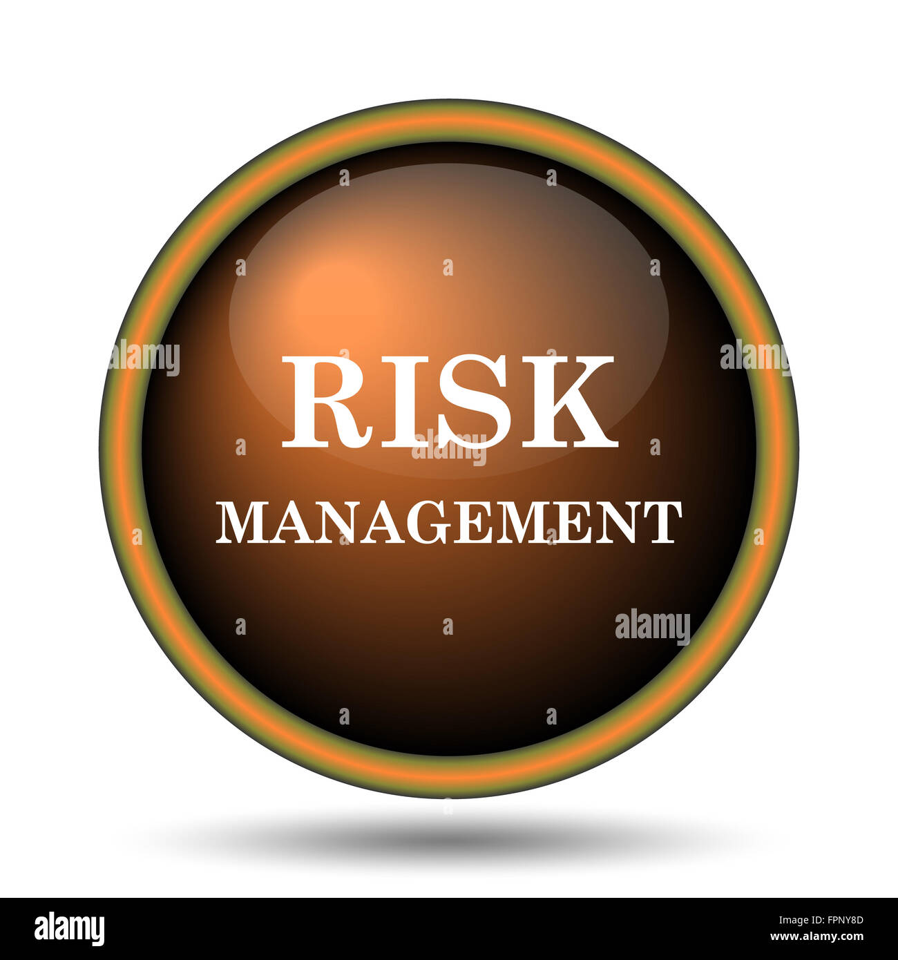 Risk management icon. Internet button on white background Stock Photo ...