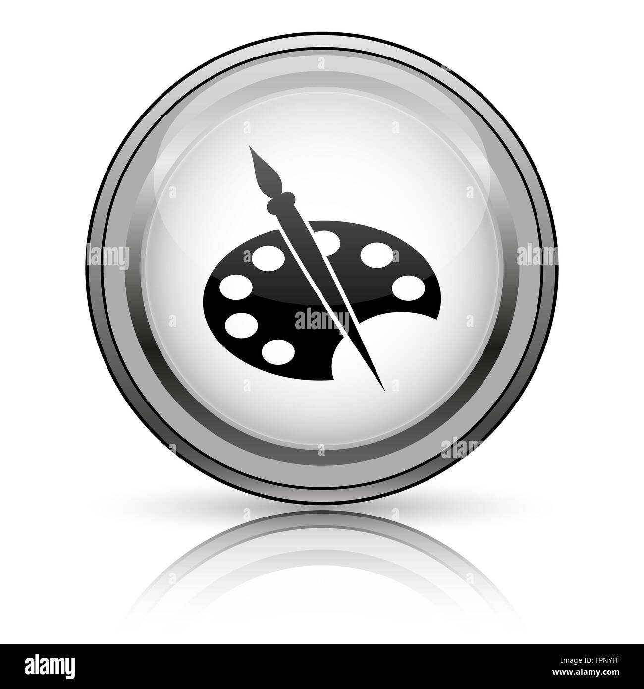 Painting icon. Internet button on white background Stock Photo - Alamy