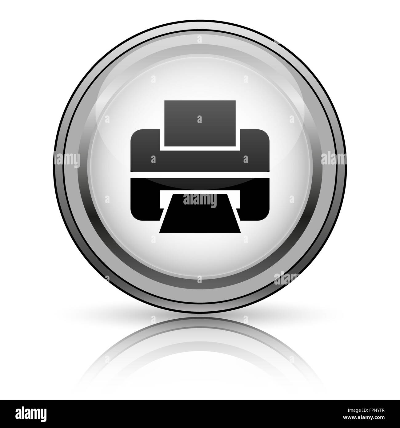 Printer icon. Internet button on white background Stock Photo - Alamy