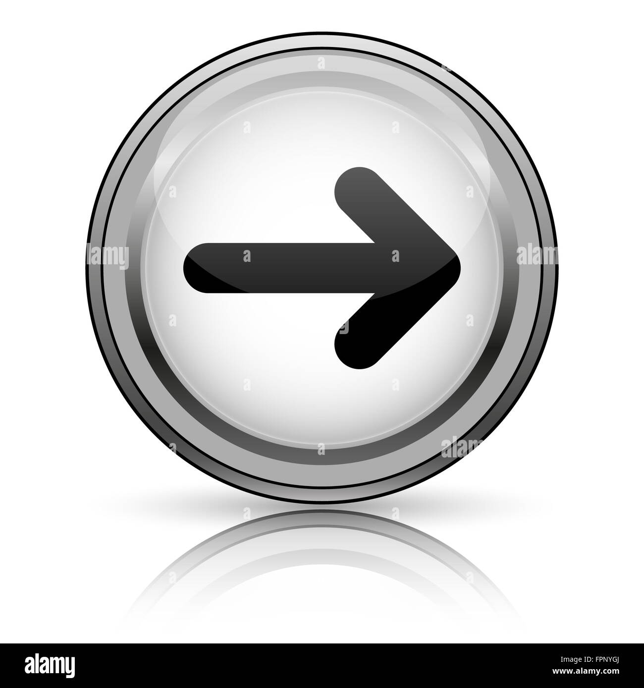 Right arrow icon. Internet button on white background Stock Photo - Alamy
