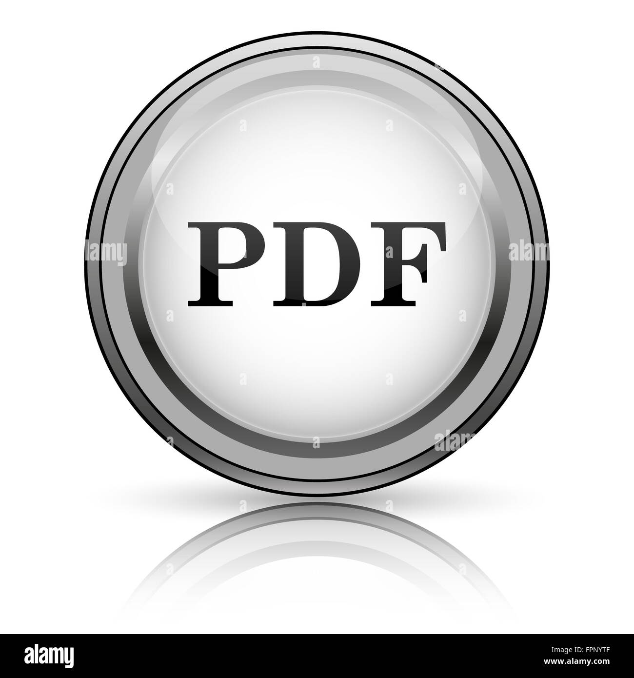 PDF icon. Internet button on white background Stock Photo - Alamy