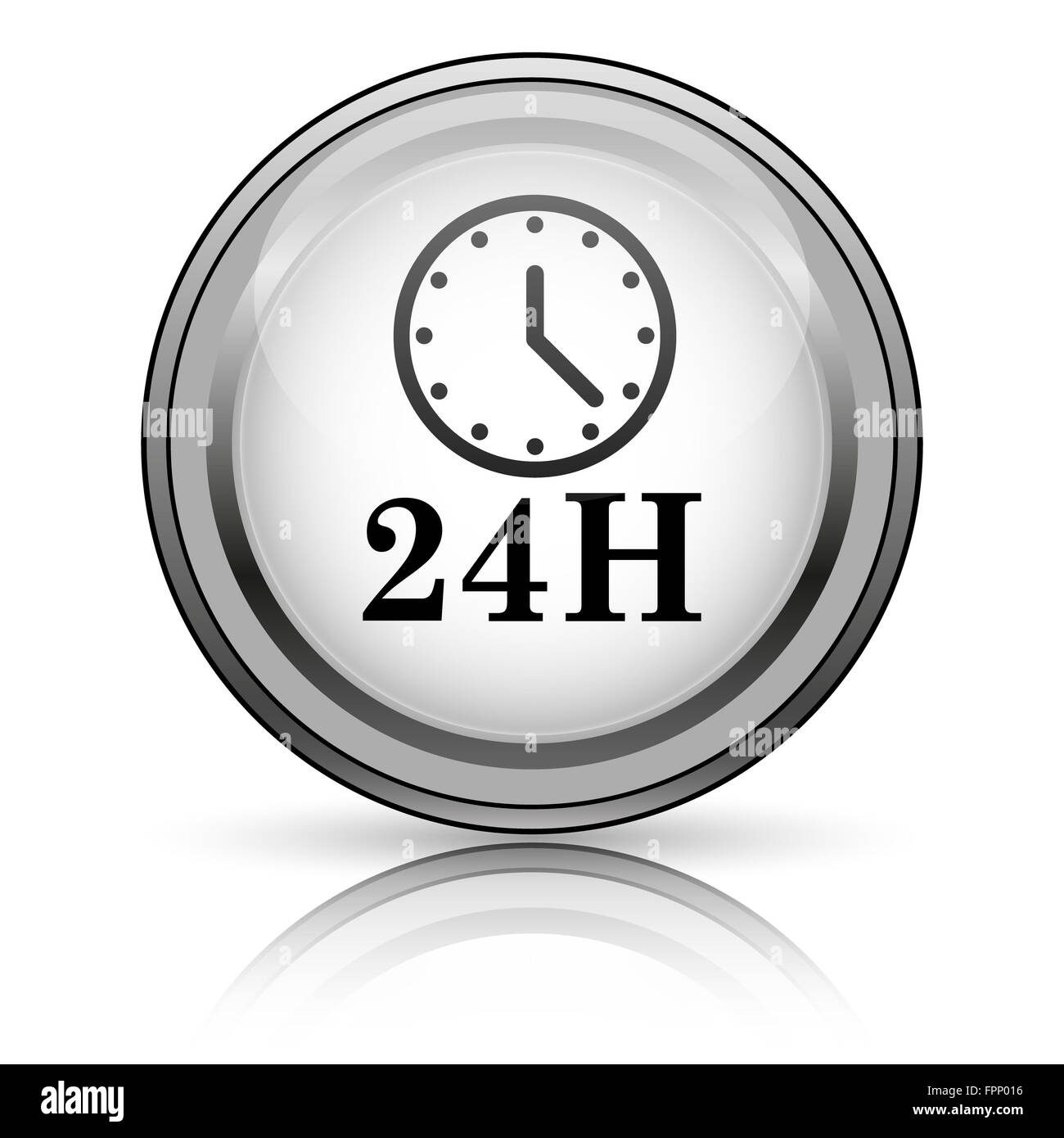 Grey clock 24 hours line hi-res stock photography and images - Alamy
