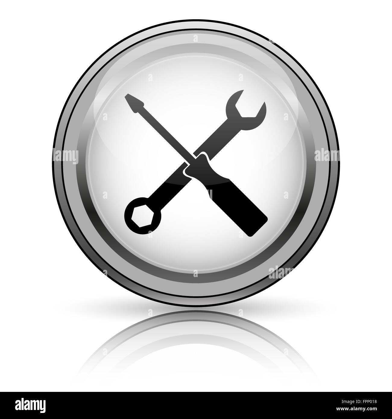Tools icon. Internet button on white background Stock Photo - Alamy