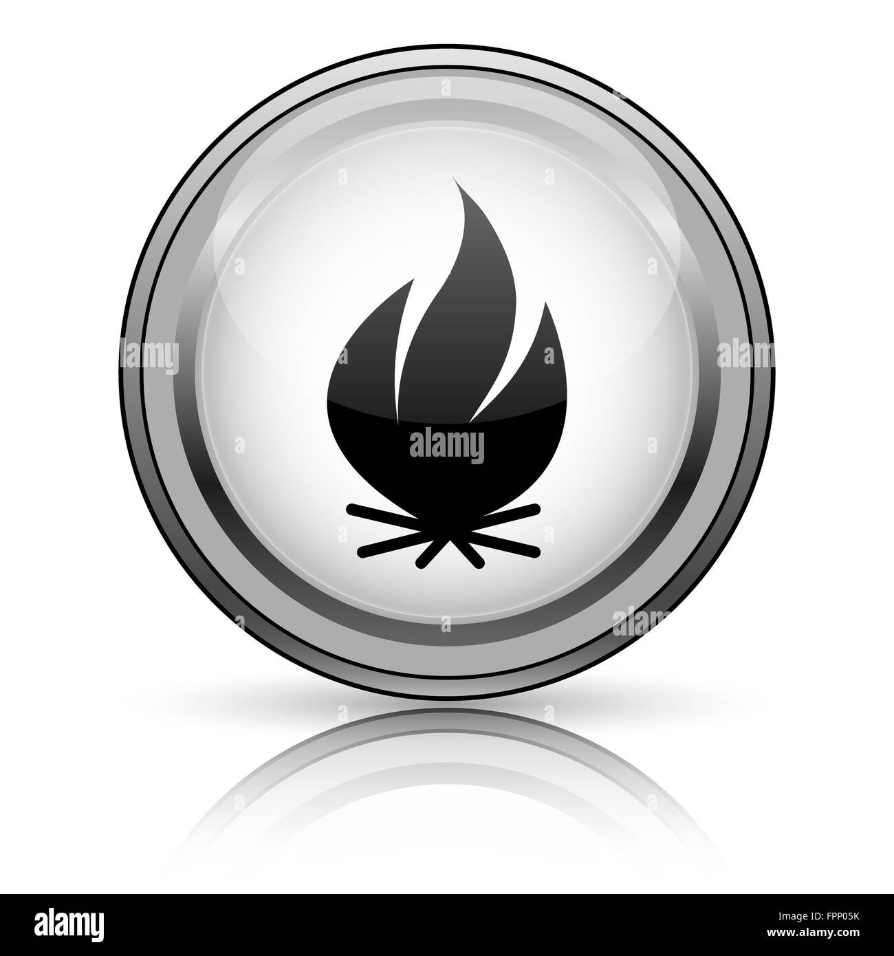Fire icon. Internet button on white background Stock Photo - Alamy