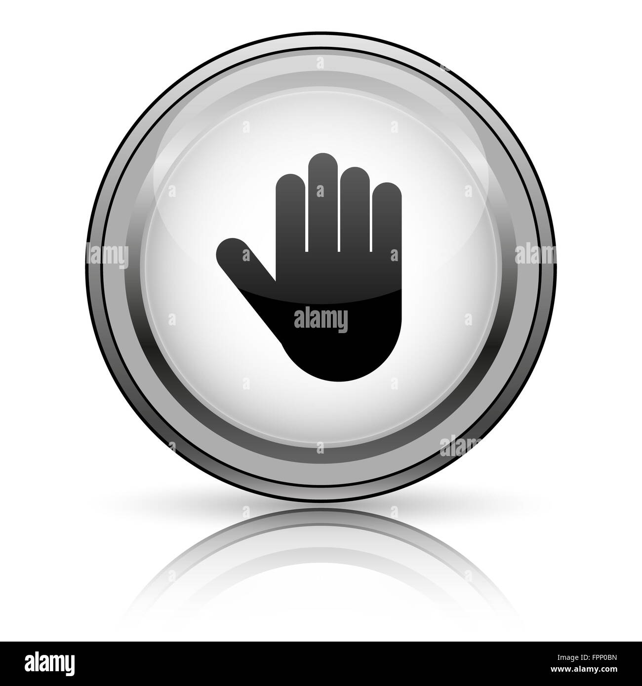 Stop icon. Internet button on white background Stock Photo - Alamy