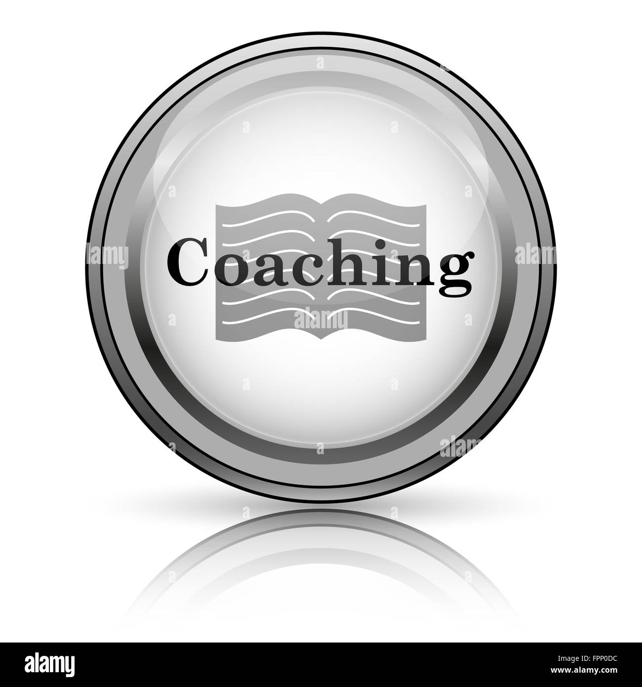 Coaching icon. Internet button on white background Stock Photo - Alamy