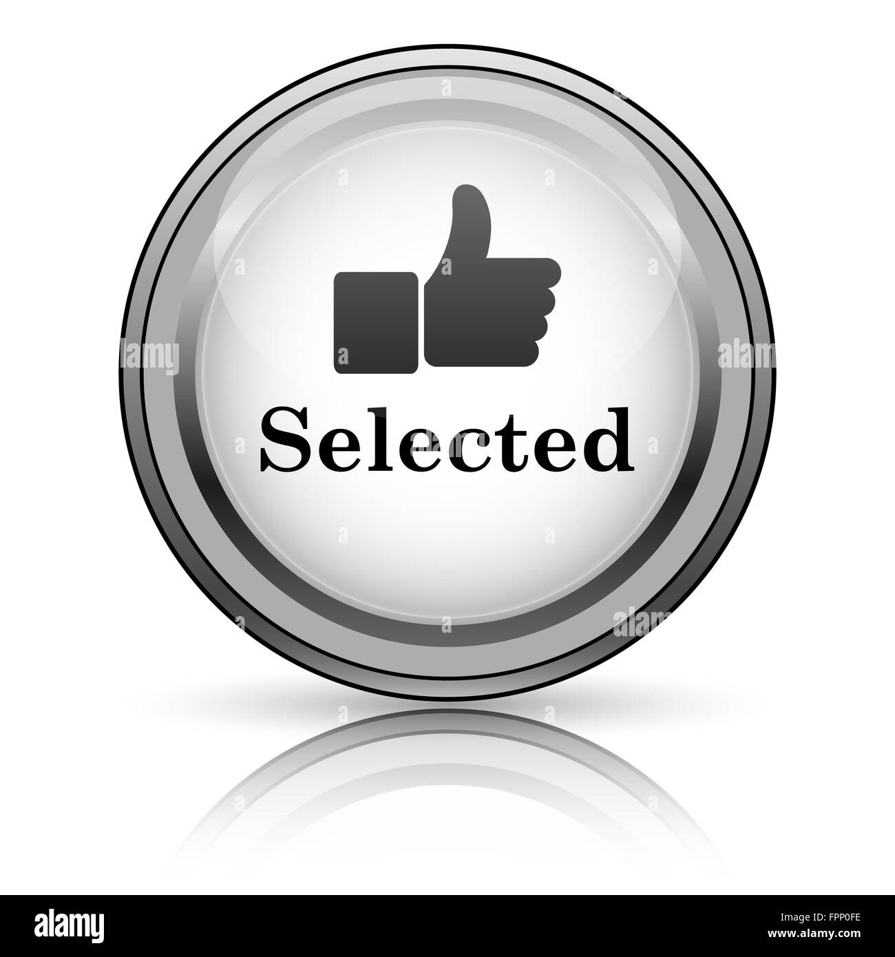 Selected icon. Internet button on white background Stock Photo - Alamy