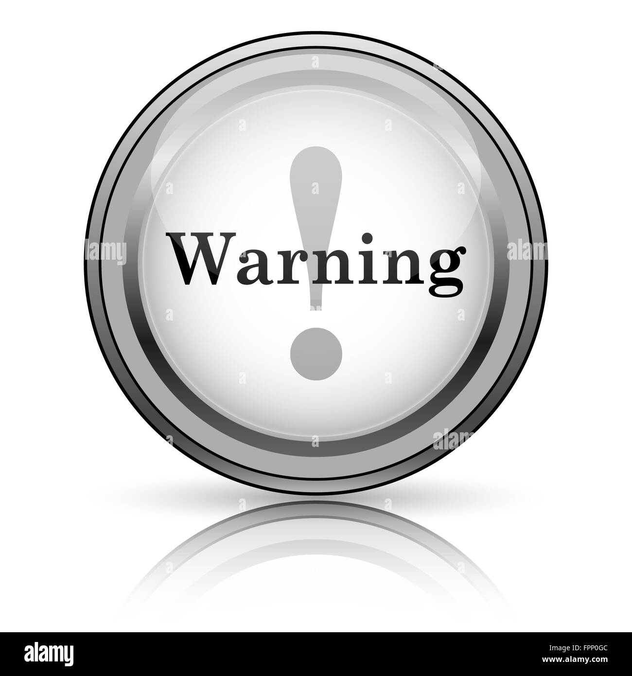 Warning icon. Internet button on white background Stock Photo - Alamy