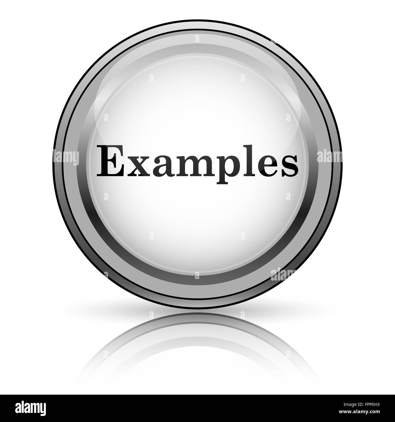 Examples icon. Internet button on white background Stock Photo - Alamy