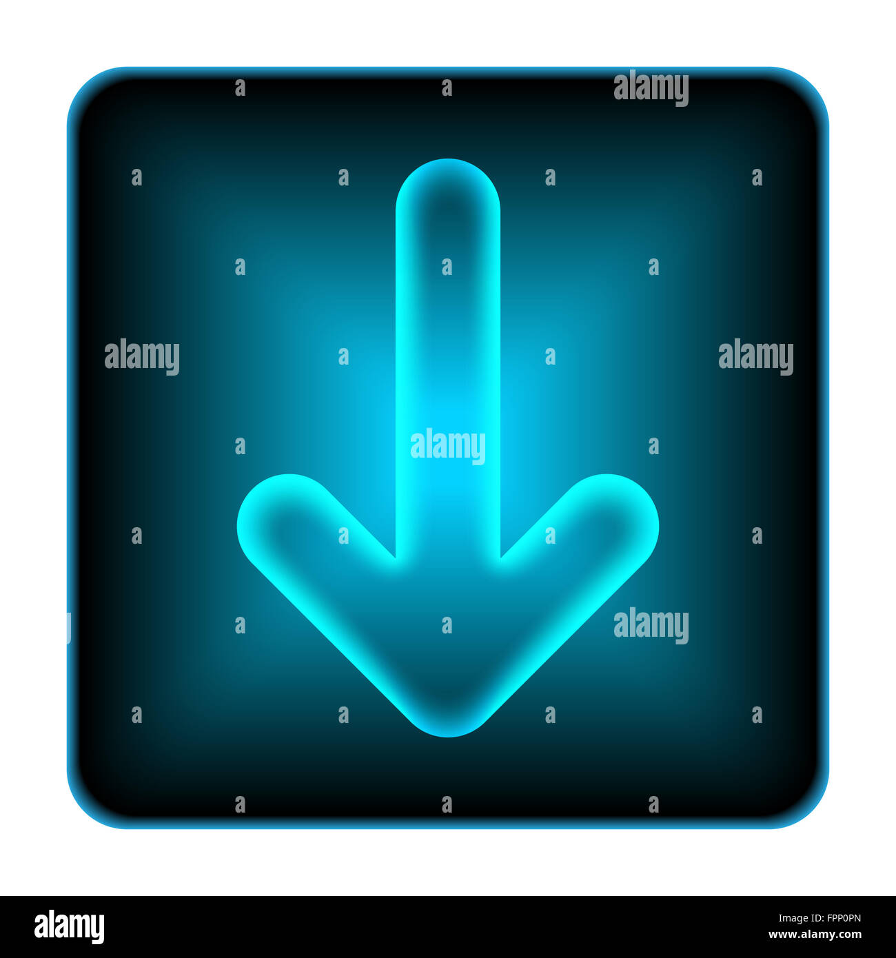Down arrow icon. Internet button on white background Stock Photo - Alamy