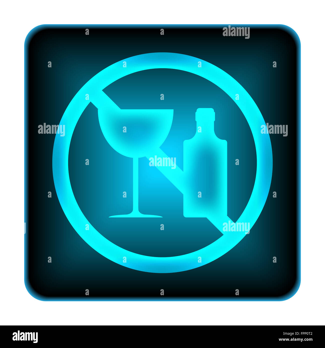 No alcohol icon. Internet button on white background Stock Photo - Alamy